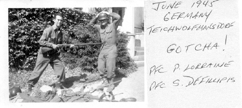 June 1945,Teichwolfmansdorf, Germany. PFC Lorraine and PFC Defillipis